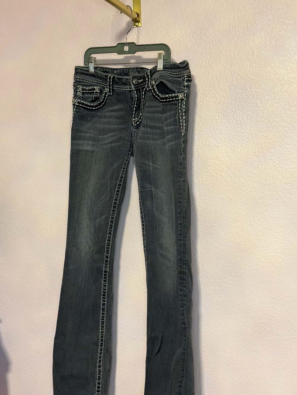 Miss Me JE5014B252 Bootcut Jeans Size 30 Black Flap Pocket
